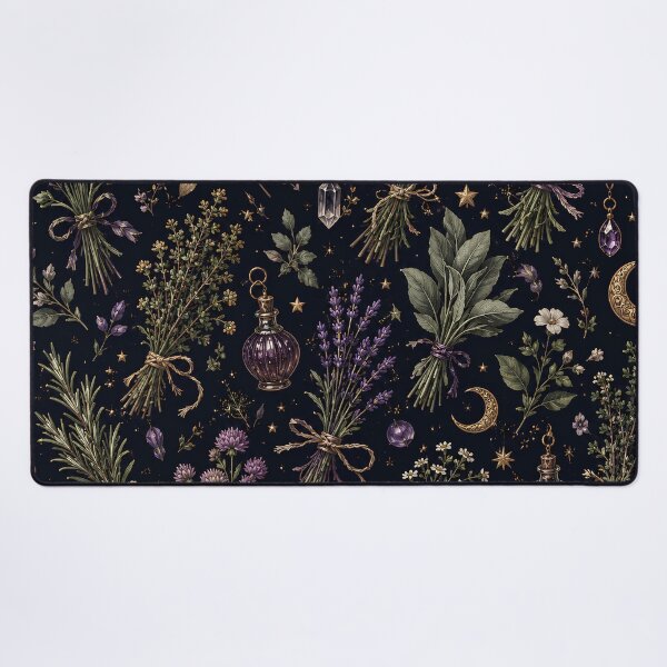 Item preview, Celestial Herb Garden – Witchy Botanical Apothecary Pattern designed and sold by LunarRavenWolf.