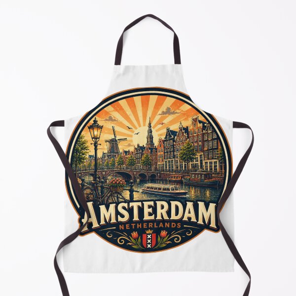 Item preview, Amsterdam Netherlands Vintage Travel Poster designed and sold by timiparkerart.