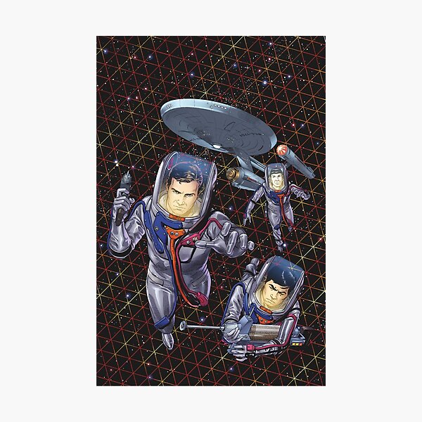 Item preview, Starfleet Sci-Fi Space Exploration: Retro USS Enterprise Silhouette and Live Long and Prosper Fan Art designed and sold by benja-08.