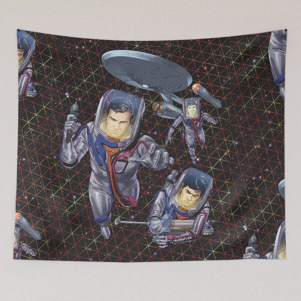Item preview, Starfleet Sci-Fi Space Exploration: Retro USS Enterprise Silhouette and Live Long and Prosper Fan Art designed and sold by benja-08.