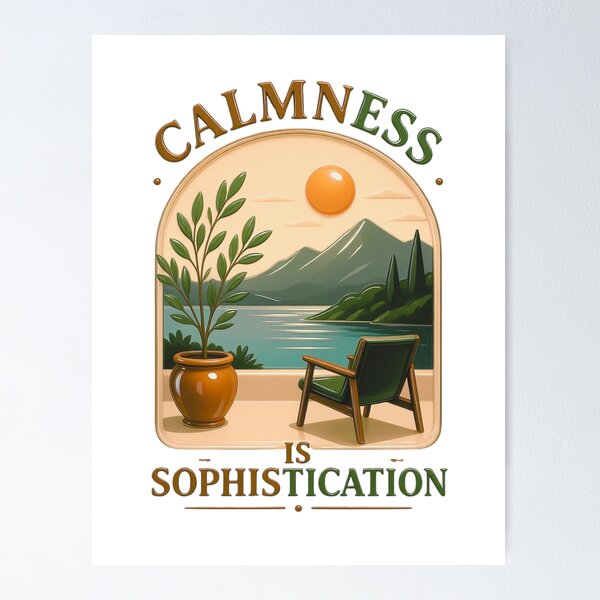 Item preview, Calmness Is Sophistication | Retro 70s Vintage Emblem Tee, Nature Soul Graphic Shirt designed and sold by Prishea.