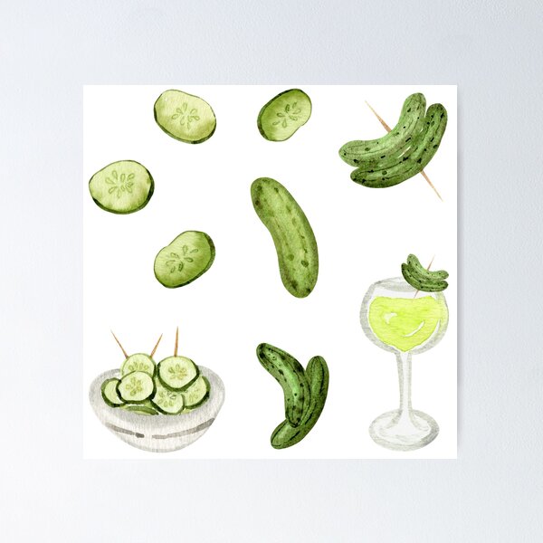 Item preview, Watercolor Pickles Sticker Pack #2 designed and sold by andrebalest.art.