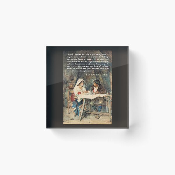 Item preview, Lou Andreas-Salomé quote: How do I imagine love? This is quite uncomplicated -- very simple and wholesome. I would compare it with things that are least demonic... designed and sold by artbleed.