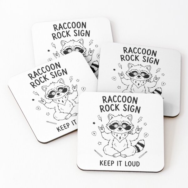 Item preview, Raccoon Rock Sign Keep It Loud Funny Heavy Metal designed and sold by Brexmore3.