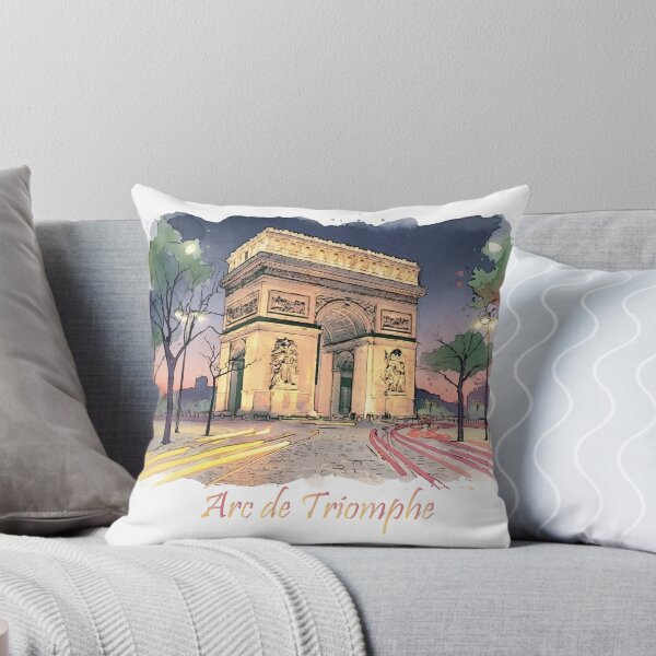 Item preview, Arc de Triomphe Paris France Nightlights Watercolor Art designed and sold by NareArt.
