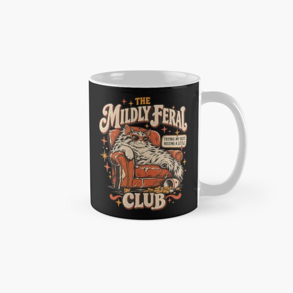 Item preview, The Mildly Feral Club Funny Retro Cat designed and sold by NoeValdric.