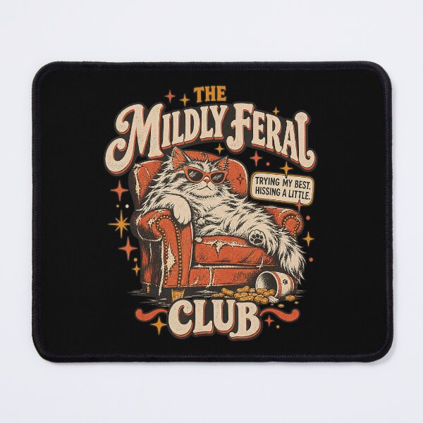 Item preview, The Mildly Feral Club Funny Retro Cat designed and sold by NoeValdric.