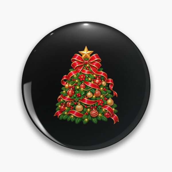 Item preview, Cute Christmas Tree PNG with Red Ribbon and Gold Star designed and sold by annenambiro.