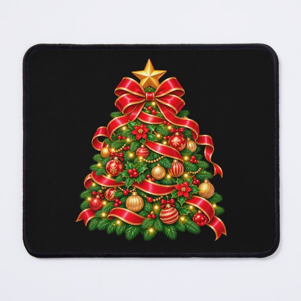 Item preview, Cute Christmas Tree PNG with Red Ribbon and Gold Star designed and sold by annenambiro.