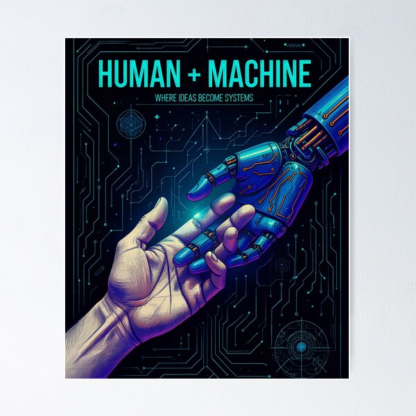 Item preview, Human + Machine – Where Ideas Become Systems designed and sold by Origamoart.