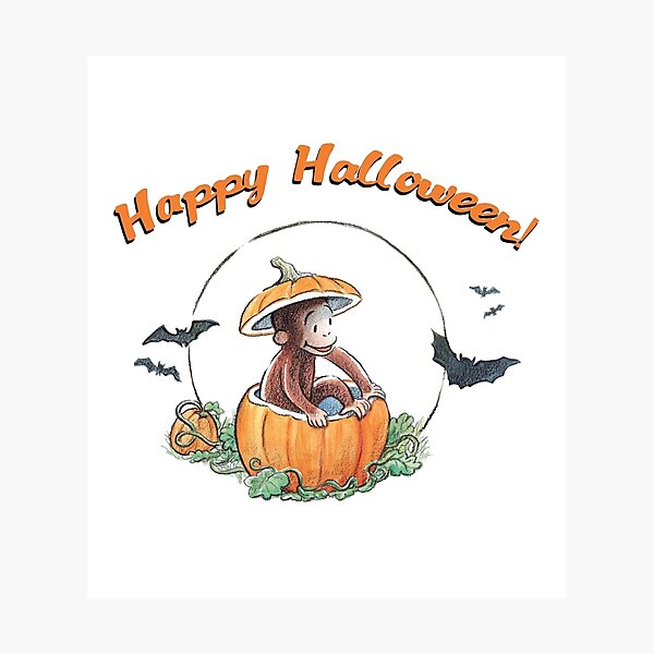 Item preview, Curious George Halloween Pumpkin designed and sold by VelourEmber.