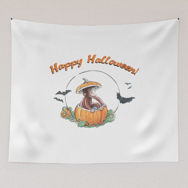 Item preview, Curious George Halloween Pumpkin designed and sold by VelourEmber.