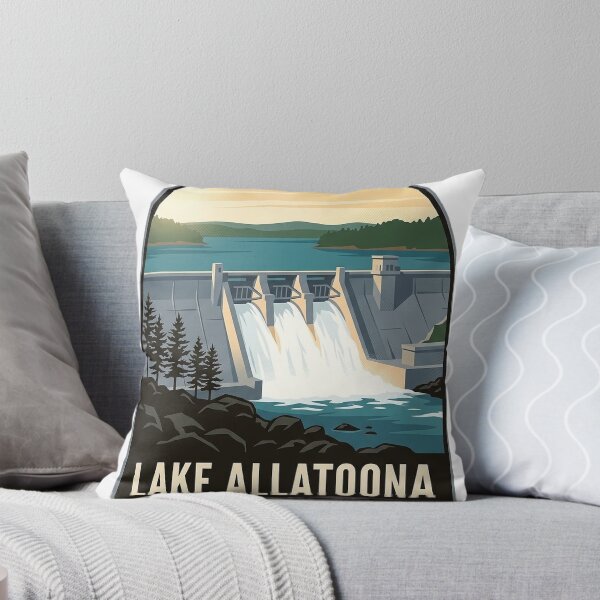 Item preview, Lake Allatoona Dam Vintage WPA Travel Badge Sticker Georgia designed and sold by DetourDgn.