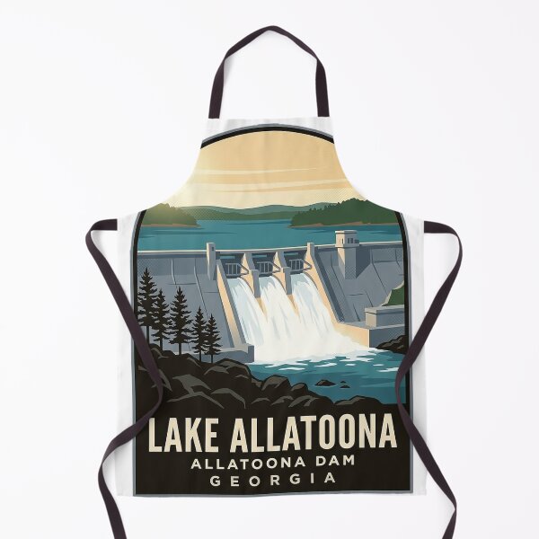 Item preview, Lake Allatoona Dam Vintage WPA Travel Badge Sticker Georgia designed and sold by DetourDgn.