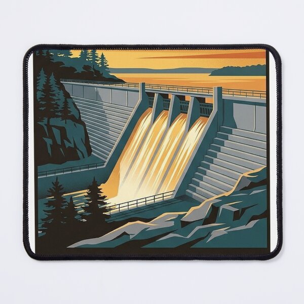 Item preview, Allatoona Dam Sunset Vintage Poster Sticker Lake Allatoona Georgia designed and sold by DetourDgn.