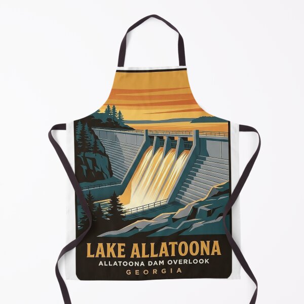 Item preview, Allatoona Dam Sunset Vintage Poster Sticker Lake Allatoona Georgia designed and sold by DetourDgn.