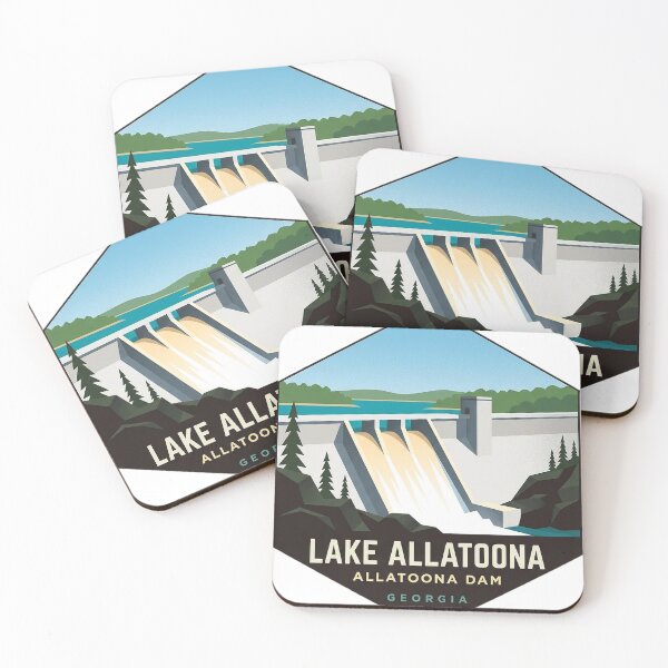 Item preview, Lake Allatoona Georgia Modern Geometric Dam Badge Sticker designed and sold by DetourDgn.