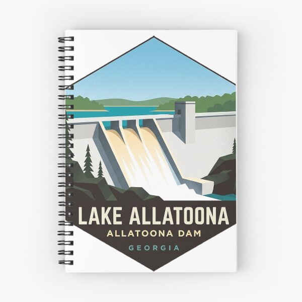 Item preview, Lake Allatoona Georgia Modern Geometric Dam Badge Sticker designed and sold by DetourDgn.
