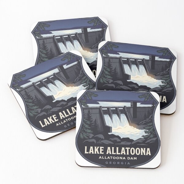 Item preview, Allatoona Dam Blue Hour Heraldic Crest Sticker Lake Allatoona GA designed and sold by DetourDgn.