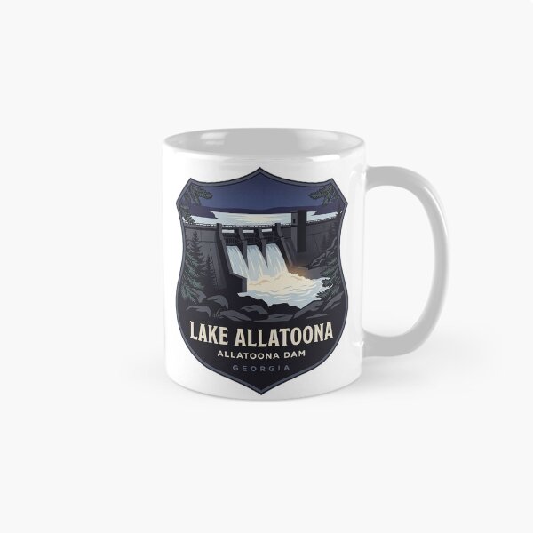Item preview, Allatoona Dam Blue Hour Heraldic Crest Sticker Lake Allatoona GA designed and sold by DetourDgn.