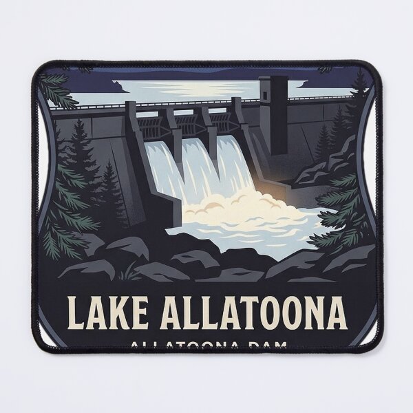 Item preview, Allatoona Dam Blue Hour Heraldic Crest Sticker Lake Allatoona GA designed and sold by DetourDgn.