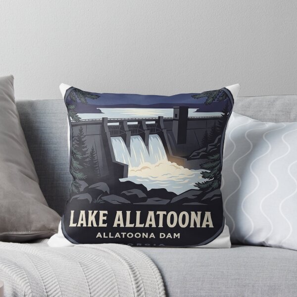 Item preview, Allatoona Dam Blue Hour Heraldic Crest Sticker Lake Allatoona GA designed and sold by DetourDgn.
