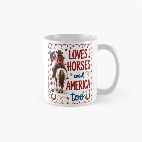 Item preview, Loves Horses And America Too Cowgirl Patriotic designed and sold by justinhmorton.