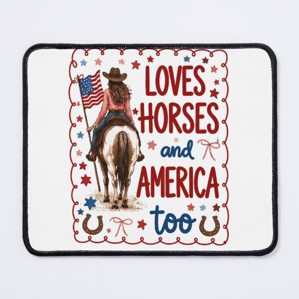 Item preview, Loves Horses And America Too Cowgirl Patriotic designed and sold by justinhmorton.