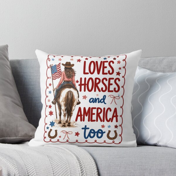 Item preview, Loves Horses And America Too Cowgirl Patriotic designed and sold by justinhmorton.