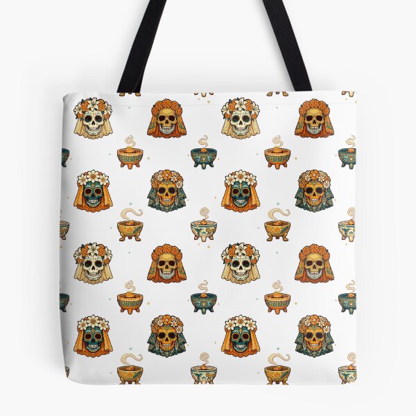 Item preview, Sugar Skull Bride Pattern "La Novia" Dia De Los Muertos Pixel Art designed and sold by PixelBrujeria.