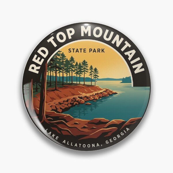 Item preview, Red Top Mountain State Park Circular Badge Sticker Lake Allatoona designed and sold by DetourDgn.