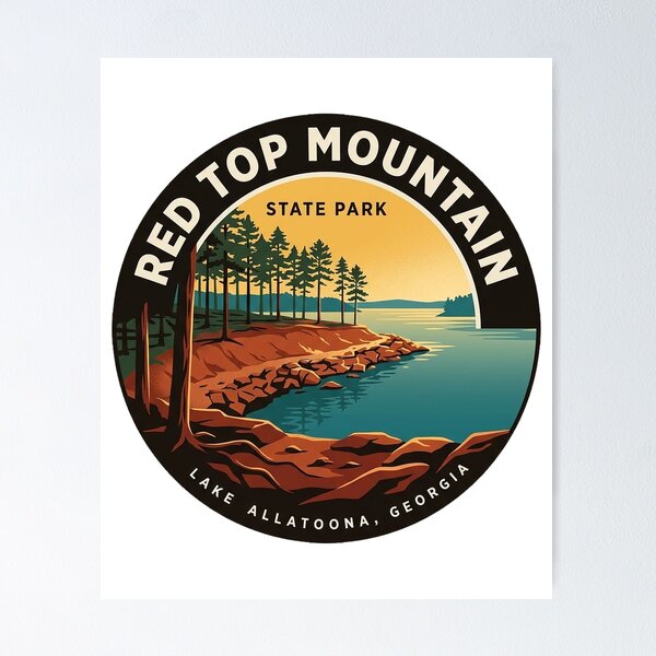 Item preview, Red Top Mountain State Park Circular Badge Sticker Lake Allatoona designed and sold by DetourDgn.