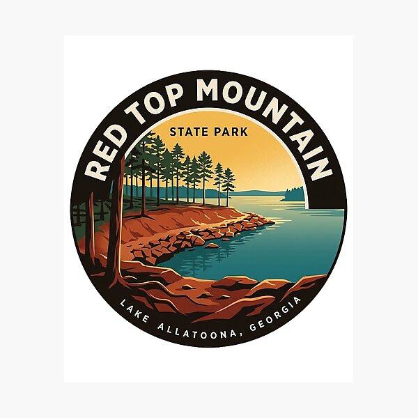 Item preview, Red Top Mountain State Park Circular Badge Sticker Lake Allatoona designed and sold by DetourDgn.