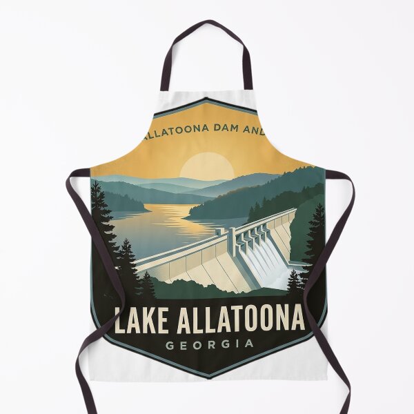 Item preview, Lake Allatoona Dam and Cove Sunset Shield Badge Sticker Georgia designed and sold by DetourDgn.