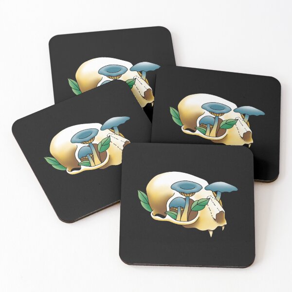 Item preview, Cat skull with Mushrooms designed and sold by SolanaBlantz.