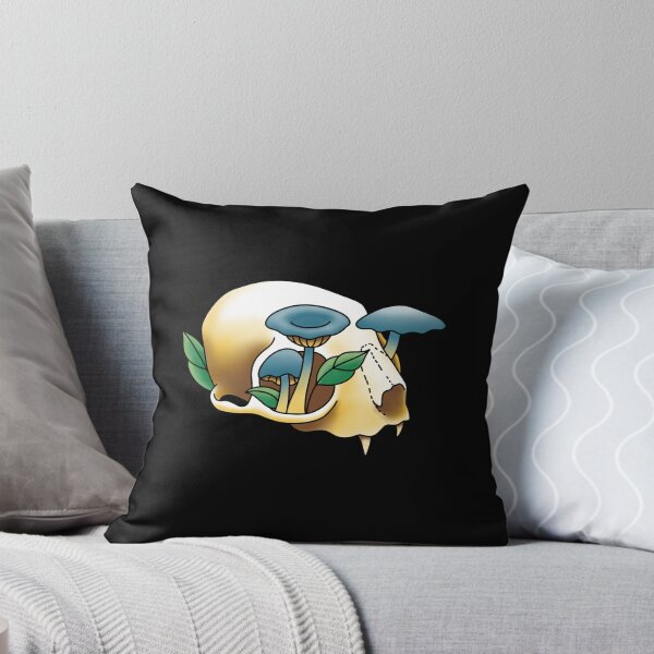 Item preview, Cat skull with Mushrooms designed and sold by SolanaBlantz.