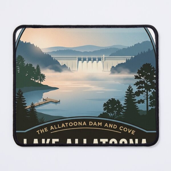 Item preview, Lake Allatoona Dam Morning Cove Vintage Badge Sticker Georgia designed and sold by DetourDgn.