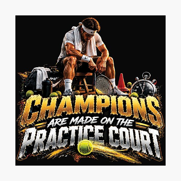 Item preview, Champions Are Made On The Practice Court | Tennis Motivation Gift designed and sold by M. Mamdouh Artworks.