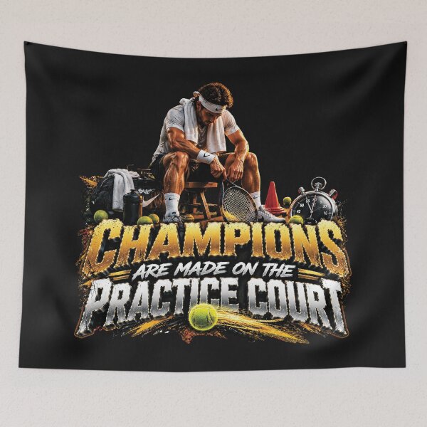 Item preview, Champions Are Made On The Practice Court | Tennis Motivation Gift designed and sold by M. Mamdouh Artworks.
