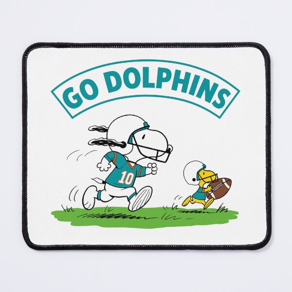 Item preview, Snoopy & Woodstock Miami Dolphins Football Retro F599 designed and sold by GLUVY-THEME.