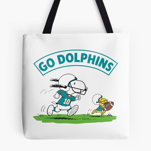 Item preview, Snoopy & Woodstock Miami Dolphins Football Retro F599 designed and sold by GLUVY-THEME.