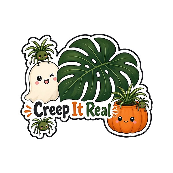 “Creep It Real” design: halloween Gift for Plant Moms, cute kawaii art by Soft Merch