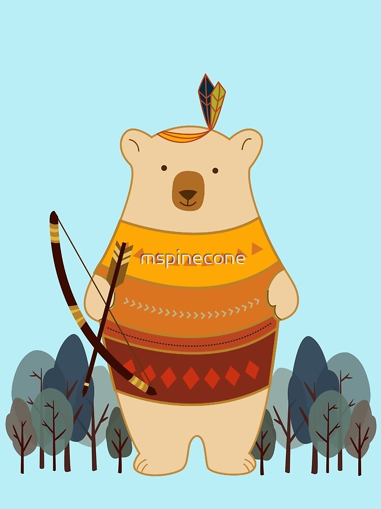 Disover Brave Indian Bear Drawstring Bag