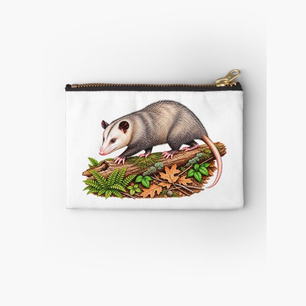 Item preview, Virginia Opossum on Forest Log Illustration designed and sold by ZayCreates.