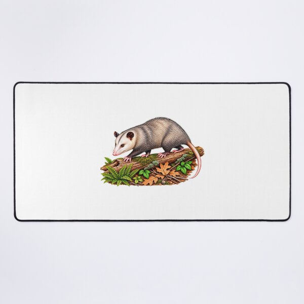 Item preview, Virginia Opossum on Forest Log Illustration designed and sold by ZayCreates.