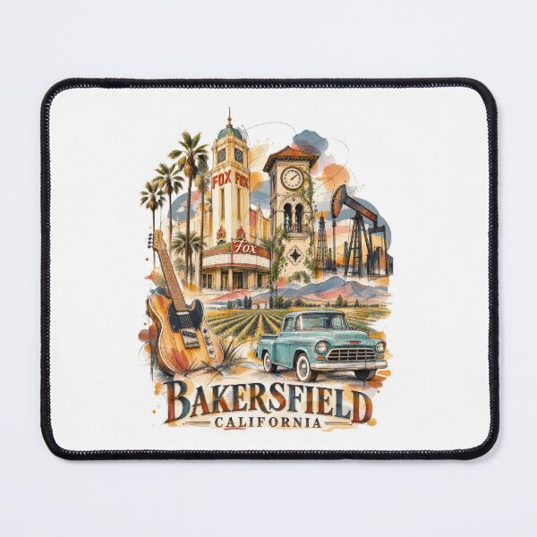 Item preview, Bakersfield California — Ink and Watercolor Style Travel Art designed and sold by Russell Thorne.