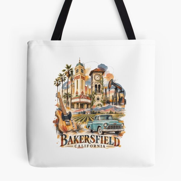 Item preview, Bakersfield California — Ink and Watercolor Style Travel Art designed and sold by Russell Thorne.