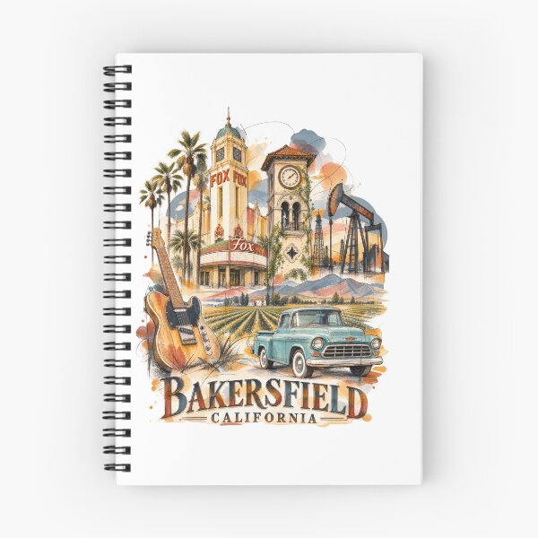 Item preview, Bakersfield California — Ink and Watercolor Style Travel Art designed and sold by Russell Thorne.