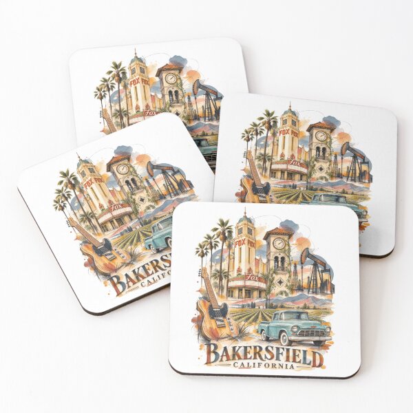 Item preview, Bakersfield California — Ink and Watercolor Style Travel Art designed and sold by Russell Thorne.