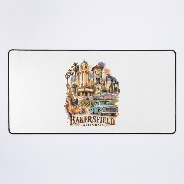 Item preview, Bakersfield California — Ink and Watercolor Style Travel Art designed and sold by Russell Thorne.